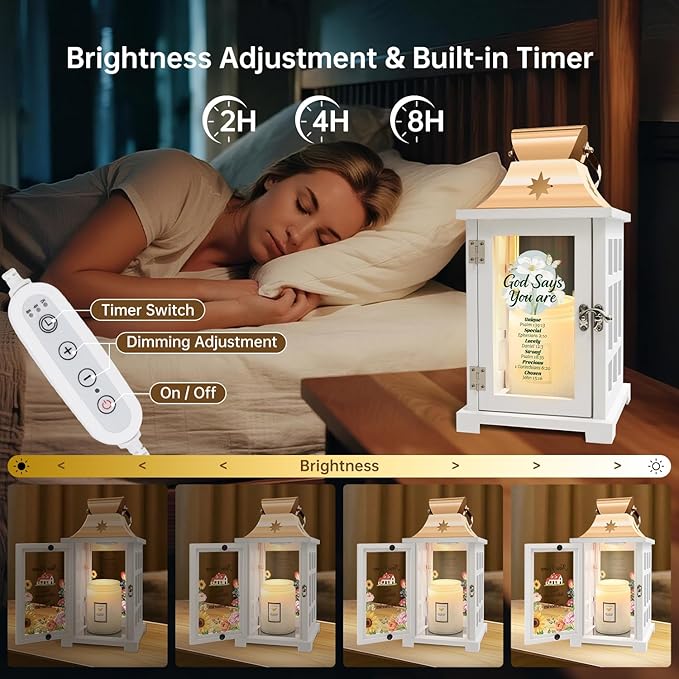 Christian Gifts for Women Birthday, Candle Warmer Lamp with Timer Dimmer, Christmas Birthday Gifts for Mom Women Sister, House Warming Gifts, Decorations for Room Home Decor, Wax Melt Warmer