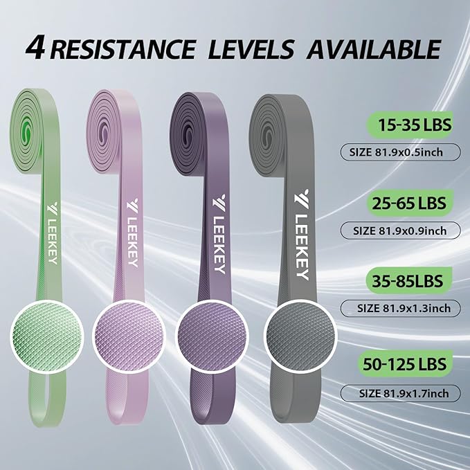LEEKEY Resistance Bands, Exercise Bands with Handles,Pull Up Assist Bands - Band Set with Door Anchor - Bands for Working Out,Band for Men and Women Fitness Training,Home Workouts