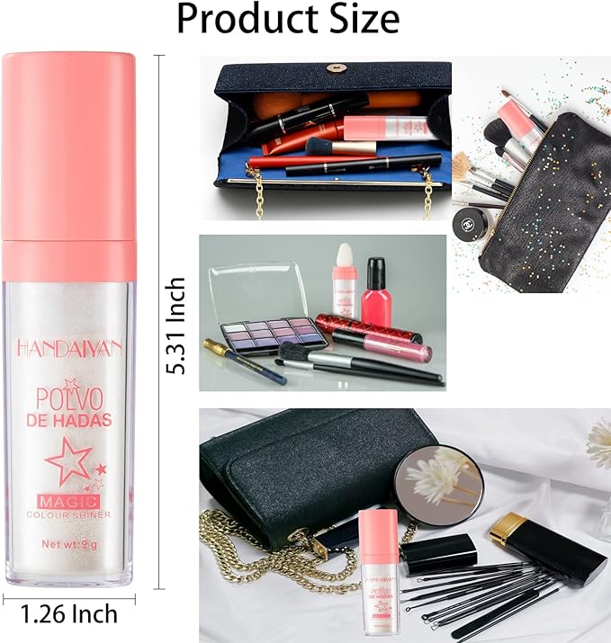 3 Color Polvo De Hadas, Body Glitter Highlighter