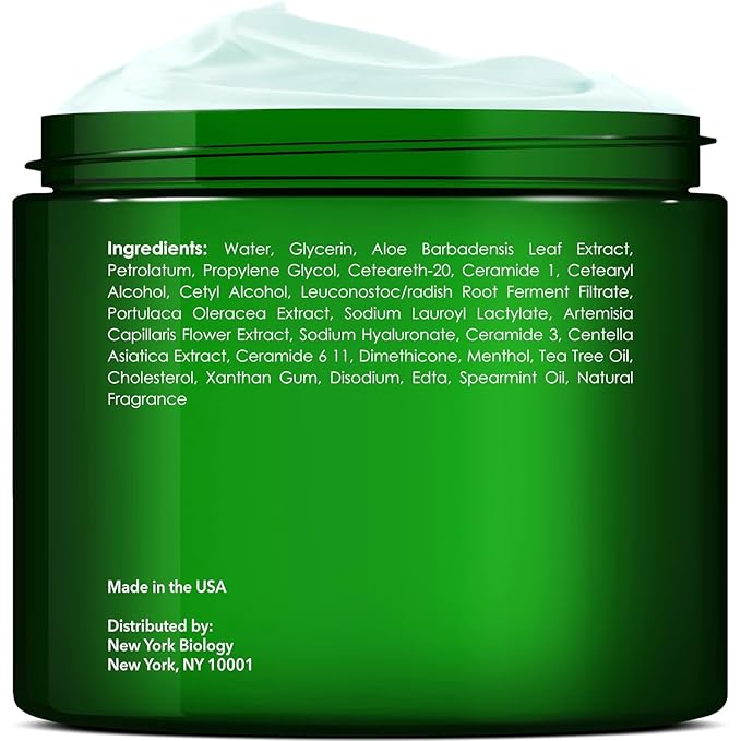 New York Biology Tea Tree Oil Foot Cream for Dry Cracked Feet, Athletes Foot, Nail Fungus, Jock Itch, Ringworm, Cracked Heels and Itchy Skin - Foot Cream - 8 oz - Pack of 2