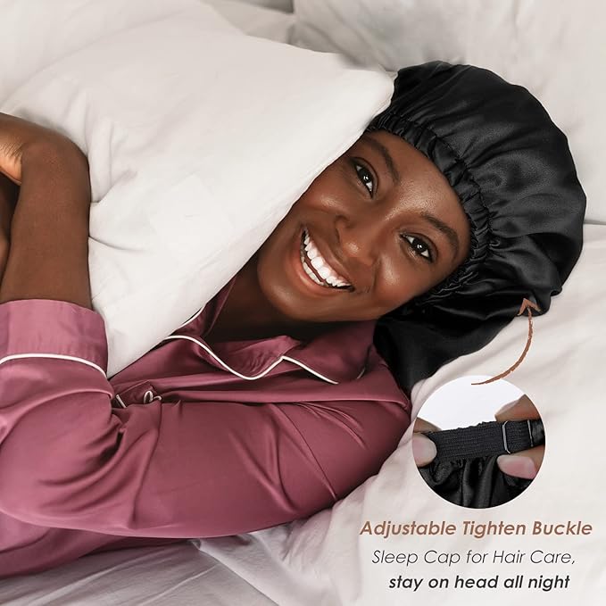 YANIBEST Long Bonnet Braid Bonnet for Sleeping Adjustable Satin Silk Bonnet for Braids Sleep Bonnet for Women Locs