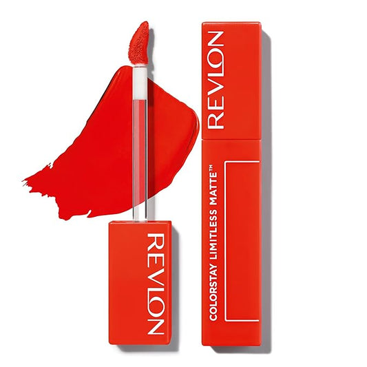 Revlon ColorStay Limitless Matte Liquid Lipstick, Vegan Formula, No-Budge, Longwear Lip Color, Long Lasting, Lightweight/Comfortable, Waterproof, 009 Hot Take, 0.17 fl oz
