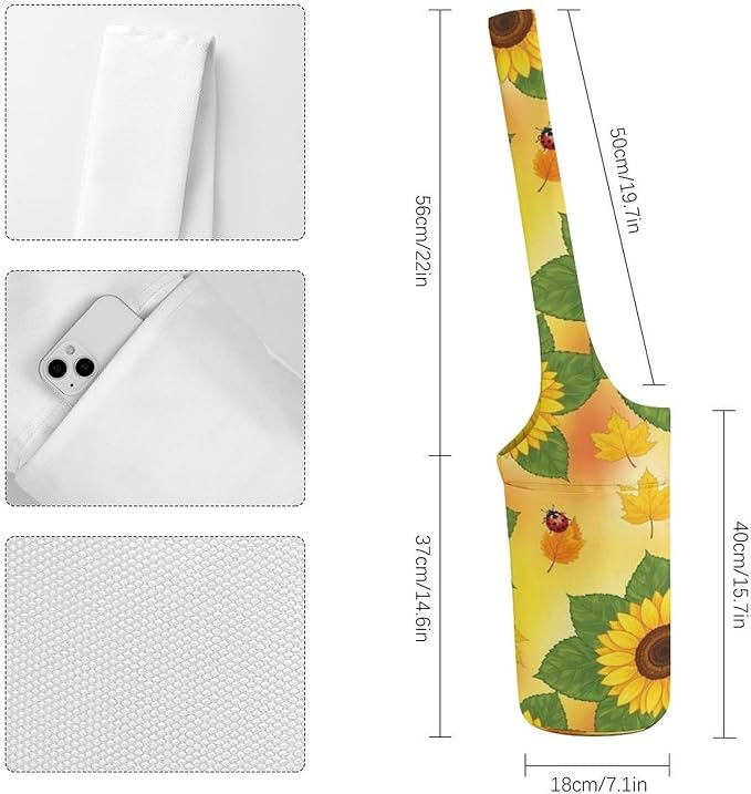 Portable Yoga Mat Carrier Single Shoulder Bag with Pocket Spacious for Yoga Gym Fitness Travel