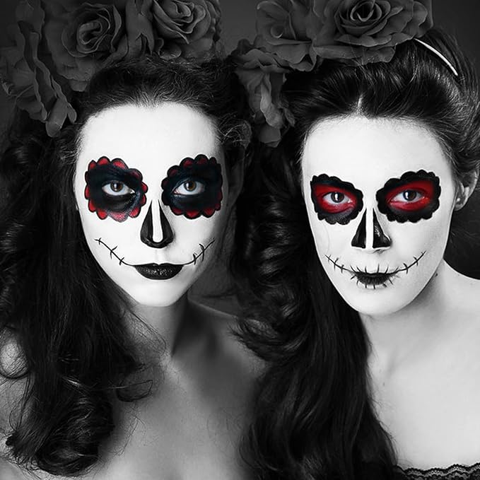 MEICOLY White Face Body Paint - 30g/1.05oz Washable Water Based Full Body Paint for Adults and Kids - Halloween Foundation SFX Joker Zombie Vampire Skeleton
