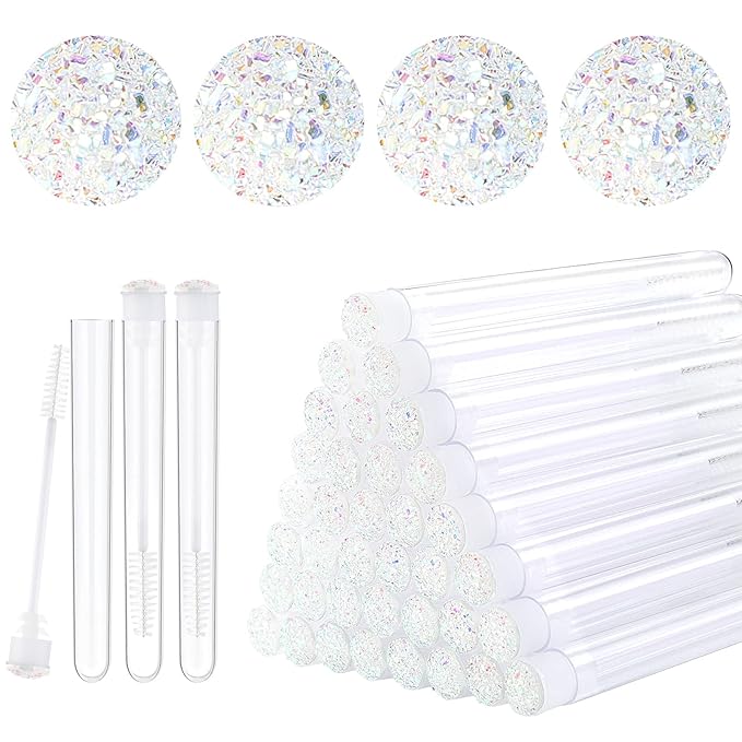 Dming 20pcs Eyelash brush Lash Wand Makeup tool Eyelash Extension supplies Cleaning brush Diamond Mascara star white