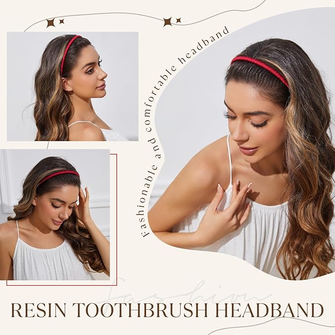 STHUAHE4PC Multicolor Protection Resin Teeth Comb Hair Hoop Hairband Headband Hair Accessories by Beauty hair (Multi-colored-No.28)