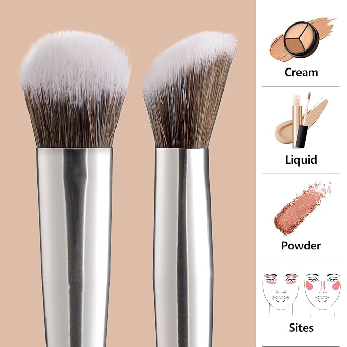 Albeaut Concealer Brush, Angled Brightening Concealer Makeup Brush Under Eye Blending Brush Kitten Paw (189 concealer)