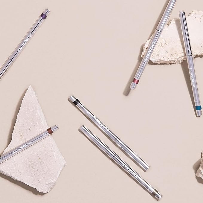 Sandstone Scandinavia Hypoallergenic Waterproof Eyeliner - Fragrance Free Metallic Brown Eye liner - Vegan and Cruelty Free Eye Pencil - Eyeliner Pencil for Sensitive Eyes (Spicy Cinnamon)
