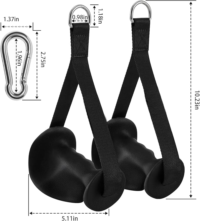 Exercise Handles - Ergonomic Gym Attachments for Cable Machine, Resistance Band Handles, Non-Slip D Handle Cable Attachment - Cable Handles for Pilates Strength Training Home & Public Gym