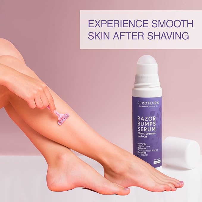 Seroflora Razor Bumps Treatment for Women - Ingrown Hair Treatment - Razor Bump for Bikini Area - After Shave & Waxing - Roll-On-Face, Legs, Body (3.5floz)
