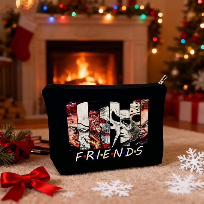 CLHHM Friends Tv Show Merchandise Makeup Bag Horror Movie Gifts for Women Horror Movie Merch Zipper Pouch Bag for Fans Gifts Movie Lover