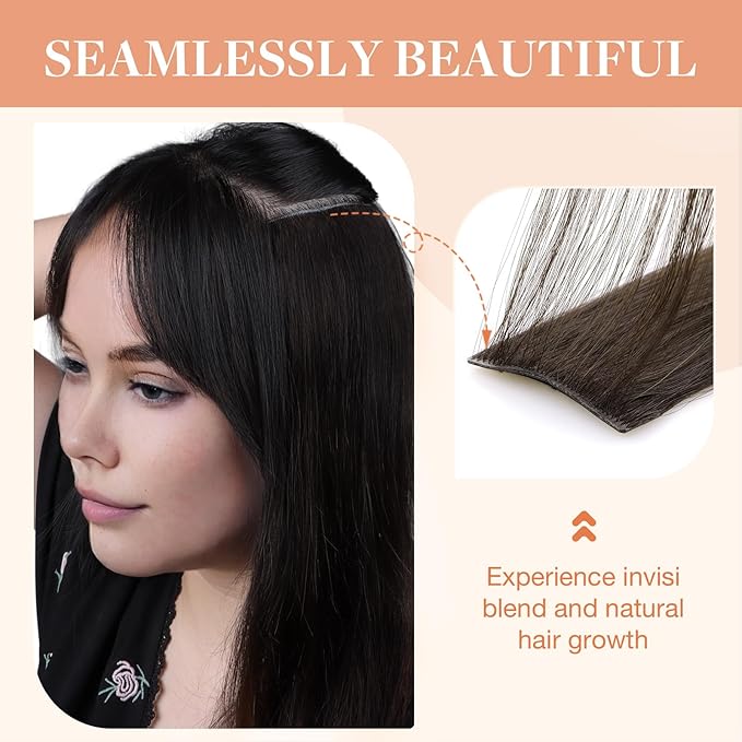 GOO GOO Invisi Edge Clip in Hair Extensions Set, 20inch 180g, 4pcs Injected Seamless PU Clip ins and 5pcs Classical PU Clip ins, Virgin Real Human Hair, #(T2/6) P2