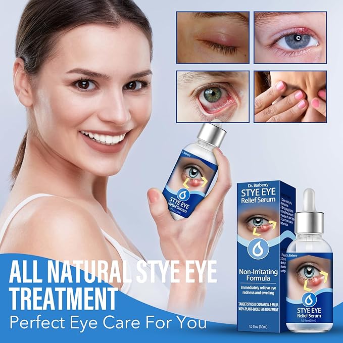 Stye Eye Drops, Stye Eye Treatment, Eye Stye Relief Serum, Non-Irritating Formula with Hippophae Rhamnoides Fruit Oil & Avo-cado Oil, Target Chalazions & Blepharitis (1 Fl. OZ)