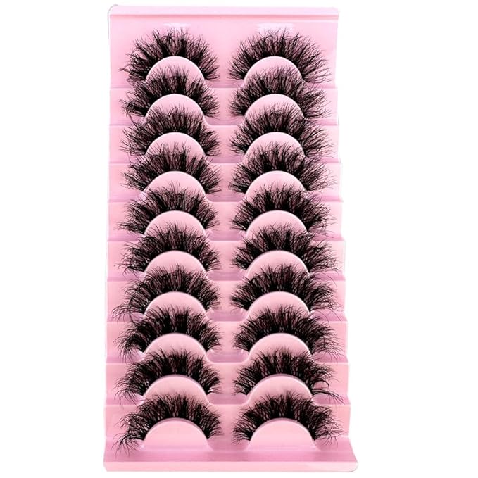 HBZGTLAD Soft Mink Eyelashes 3D Curl Winged End Eye Elongated Fake Lashes Thick Handmade Natural False Eyelash Messy Cross Lash Wholesale (LN118)