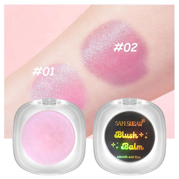 Cream Blush Makeup, Natural Pink/Black Glossy Face Blusher, (Black, One)