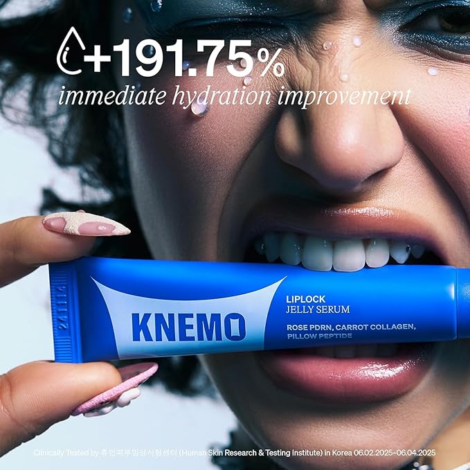 KNEMO LipLock Jelly Serum for Dry Lips, Long-Lasting, Hydrating, Plumping, Glossy Mask with Rose PDRN, Carrot Collagen, Pillow Peptide, Moisturizing Tinted Lip Balm. (Crystal Clear)