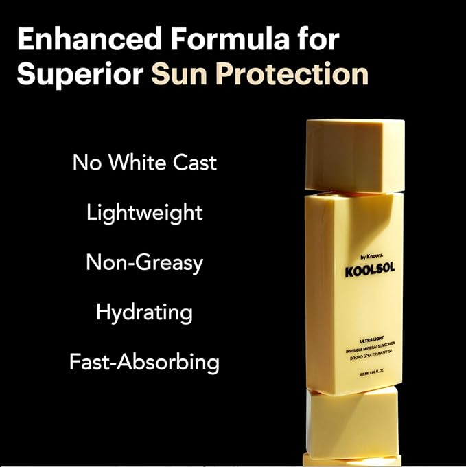 KOOLSOL by Knours | Zero White Cast | Mineral | Reef Safe | Korean Face Sunscreen SPF 50 | Made in USA | FDA OTC Registered | Aloe + Centella + Panthenol + Niacinamide | Sensitive Skin | 1.69oz