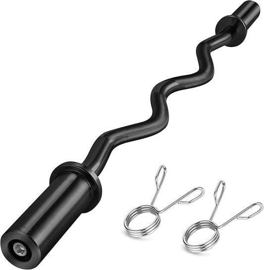 47" Olympic Barbell Curl Bar EZ Bar Strength 440-Pound Capacity
