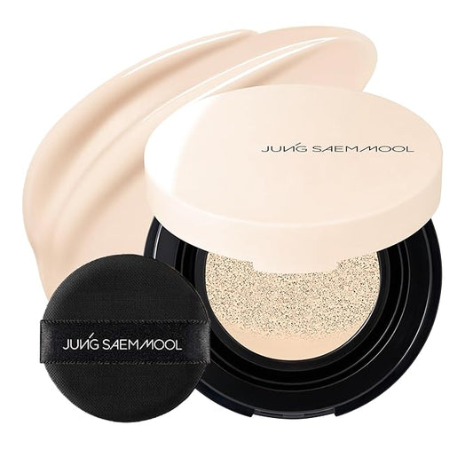JUNG SAEM MOOL Essential Skin Nuder Cushion | Natural Finish, Buildable Coverage Cushion Foundation by Korean Makeup Artist (Mini, 0.17 Fl Oz), 13N Fair