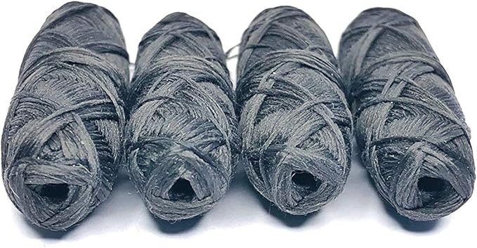 Vegan Biodegradable Bamboo Charcoal Dental Floss Refill Refill | Natural Candelilla Wax | 30M x4 | Peppermint Essential Oil | Eco Friendly Zero Waste Oral Care | 4 Pack