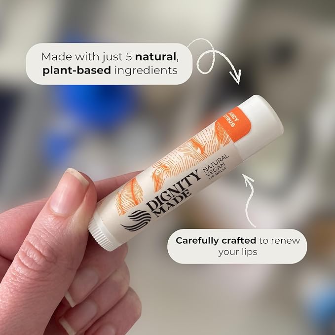 Dignity Coconuts Moisturizing Lip Balm – Soothing & Fragrance-Free, Pack of 5 - Vegan w/Nourishing Coconut Oil, Cocoa Butter & Essential Oils – 4.4ml (0.15oz) Each – Lip Care Set