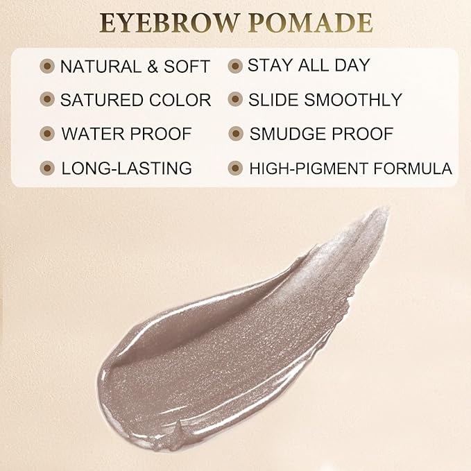LAVONE Eyebrow Stamp Stencil Kit - Brow Stamp Trio with Waterproof Pencil, Pomade, 20 Stencils, Dual-ended Brush and Sponge Applicator - Ash Blonde