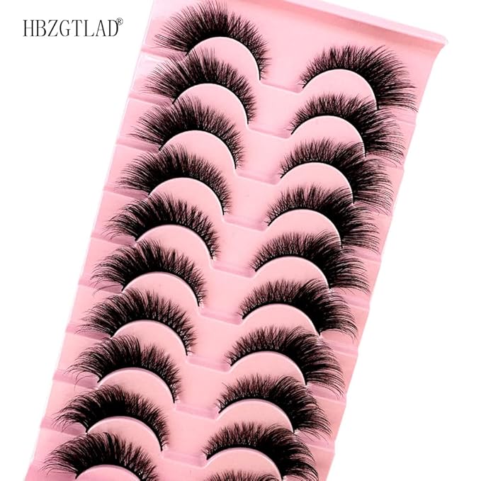 HBZGTLAD Soft Mink Eyelashes 3D Curl Winged End Eye Elongated Fake Lashes Thick Handmade Natural False Eyelash Messy Cross Lash Wholesale (MY-H2)