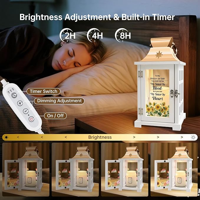 Sister in Law Gifts, Gifts for Sister in Law Birthday Christmas Mother's Day Wedding Gifts – Candle Warmer Lamp with Timer, Wax Melter Lamp