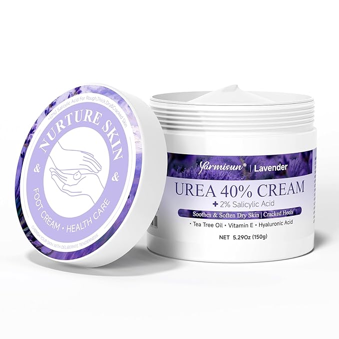 Urea Cream 40 Percent Foot Cream Maximum Strength with Hyaluronic for Dry Skin Cracked Heels Callus Remover