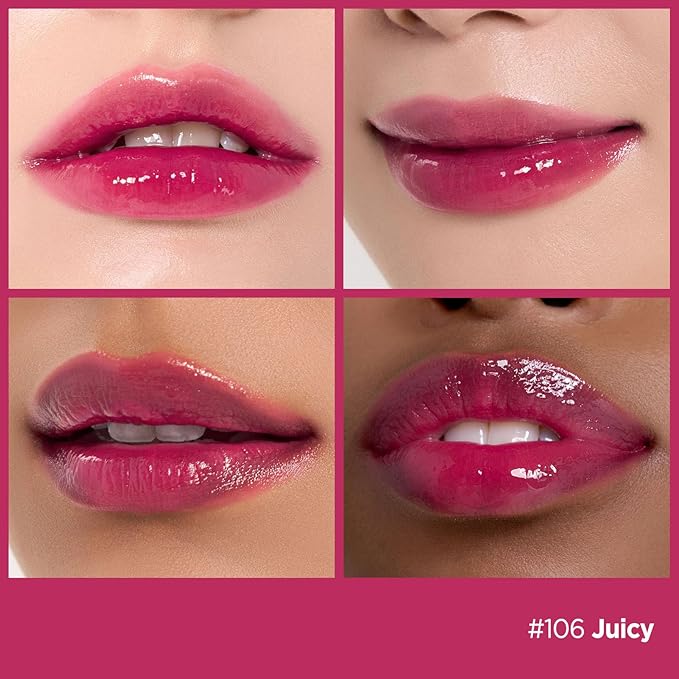 Laka Fruity Glam Tint, 4.5g/0.15oz, Glowing Lip Stain with Wide Color Spectrum, Hydrating & Lightweight Texture, Buildable Color, Non-Sticky, Vegan, K-Beauty (#106 Juicy)
