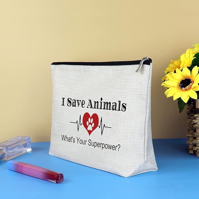 Veterinarian Gifts for Women Animal Lover Gift Makeup Cosmetic Bag Vet Tech Gift Veterinarian Appreciation Gifts Animal Rescue Thank You Gift Veterinary Medicine Students Graduation Birthday Gift