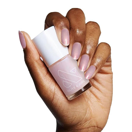 Olive & June Long Lasting Nail Polish | Valentine's Day |Gel-Like Finish No Lamp Needed | Lasts up to 10 days | Salon-Quality 15-Free, Vegan Cruelty-Free Chip-Resistant | Pink Goldfish Pink Iridescent