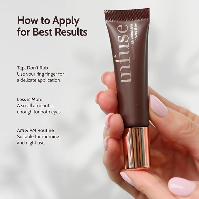 Infuse AWARD WINNER Peptide Eye Cream for Dark Circles, Puffiness & Fine Lines | Yerba Mate Fast-Acting Formula for Women in Their Prime
