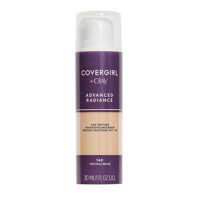 COVERGIRL Advanced Radiance Liquid Makeup, Natural Beige 140, 140, 1.0-Ounce