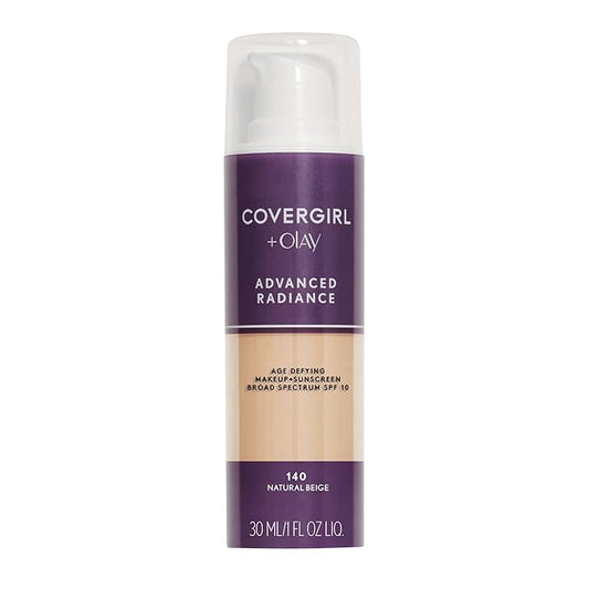 COVERGIRL Advanced Radiance Liquid Makeup, Natural Beige 140, 140, 1.0-Ounce