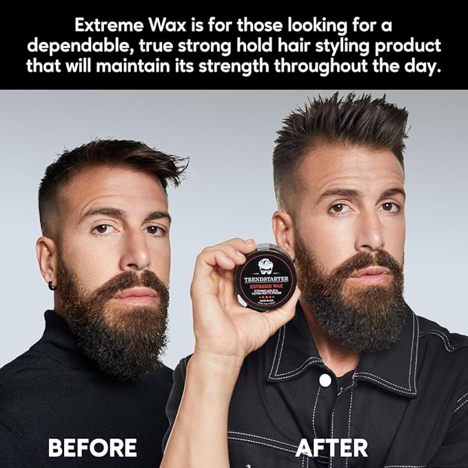 TRENDSTARTER - EXTREME Premium Water Based Pomade - Travel Size - Strong Hold - Matte Finish - Flake-Free Styling for All Hair Types