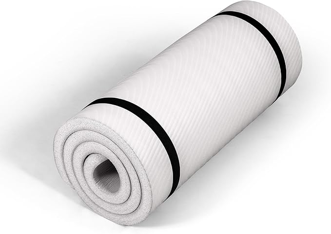 Tone Fitness 1-Inch Thick Yoga Mat | High-Density, Non-slip Exercise Mat with Carrying Strap for Yoga, Pilates, & Home Gym Workouts | Multiple Options