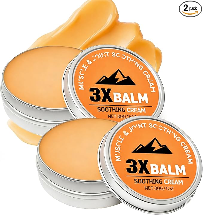 3X Moun Tain Relief Balm, 3X Balms with Organic Arnica & Camphor - Soothing Body Cream for Neck，Knee, Foot, Back & Joint Relief - Fast Absorbing, Non-Greasy Formula(2PCS)