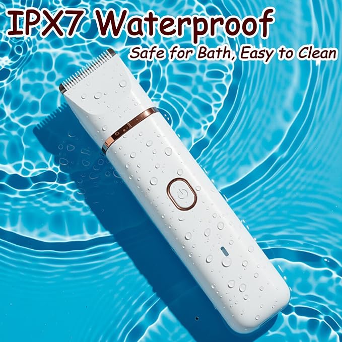 Bikini Trimmer for Women, 5-in-1 Electric Razors Shaver, IPX7 Waterproof Cordless Body Hair Trimmer, Rechargeable Facial & Pubic Hair Remover, Ceramic Blade Bikini Shaver, Gifts for Women (White)