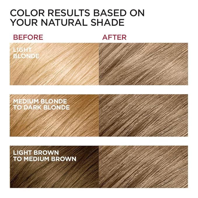 L'Oreal Paris Excellence Crème Permanent Hair Dye, Triple Care Hair Color with Hyaluronic Acid for 100% Gray Coverage, 7.5A Medium Ash Blonde, 1 Kit (Pack of 2) (Packaging May Vary)