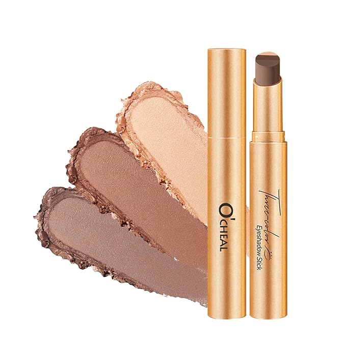 O'CHEAL 3 Color Gradient Eyeshadow Stick Matte Shimmer Waterproof Long-lasting Crease-proof & easy to apply, suitable for dailymakeup touch-ups，Eye shadow pen for Make Up 01#Matte Earth