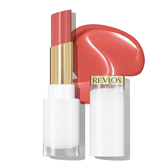 REVLON Super Lustrous Glass Shine Balm, Hydrating Tinted Lipstick, Sheer, Glossy Shiny Finish, 003 Honey Shine, 0.11 oz