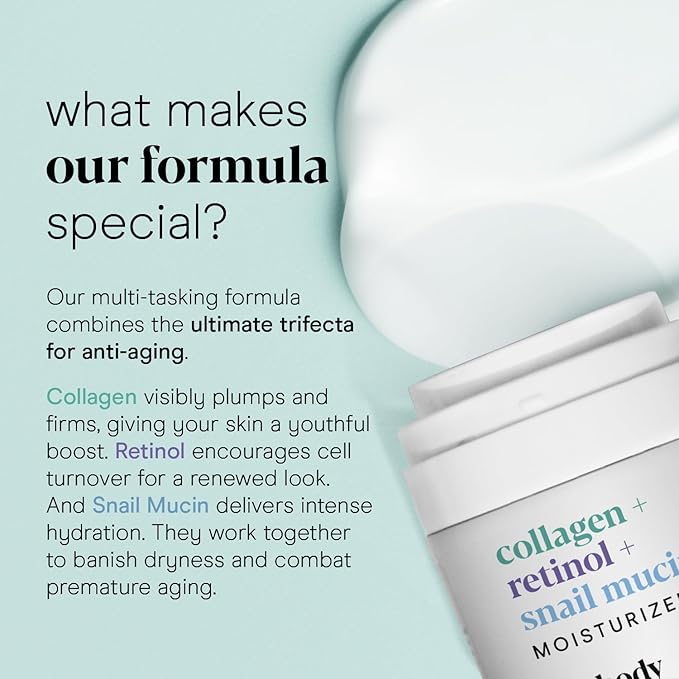 Baebody Collagen Retinol Snail Mucin Face Moisturizer with Hyaluronic Acid, Anti-Aging Face Cream for Fine Lines and Wrinkles, Anti-Wrinkle Cream for Face (1.7 fl oz)