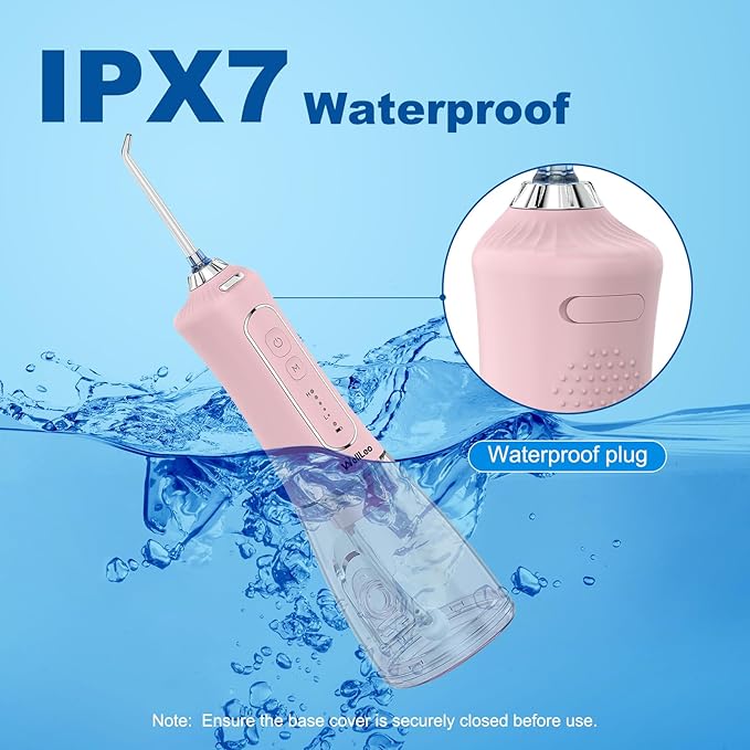 WellLeo Water Flossers for Teeth, 300ML Cordless Oral Irrigator Rechargeable Dental Flosser Picks with 5 Modes 5 Jet Tips,IPX7 Waterproof Teeth Cleaner for Braces Gum Care, Home Travel Use