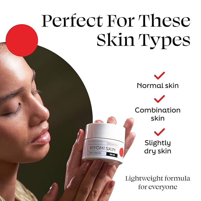 Kiyomi Skin Day Cream - Daily Facial Cream with 5-ALA, Hyaluronic Acid, Cucumber, Squalane, Beta-Glucan - All Day Face Moisturizer for Fine Lines and Radiant Skin - Made in Germany - 1.7 Fl Oz