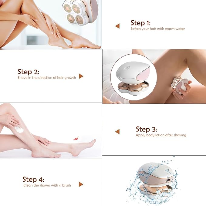 Electric Razors for Women Legs, Women Electric Shaver, Painless Leg Hair Shaver Body Hair Remover Bikini Underarm Arm Body Trimmer for Legs Face Body Lips