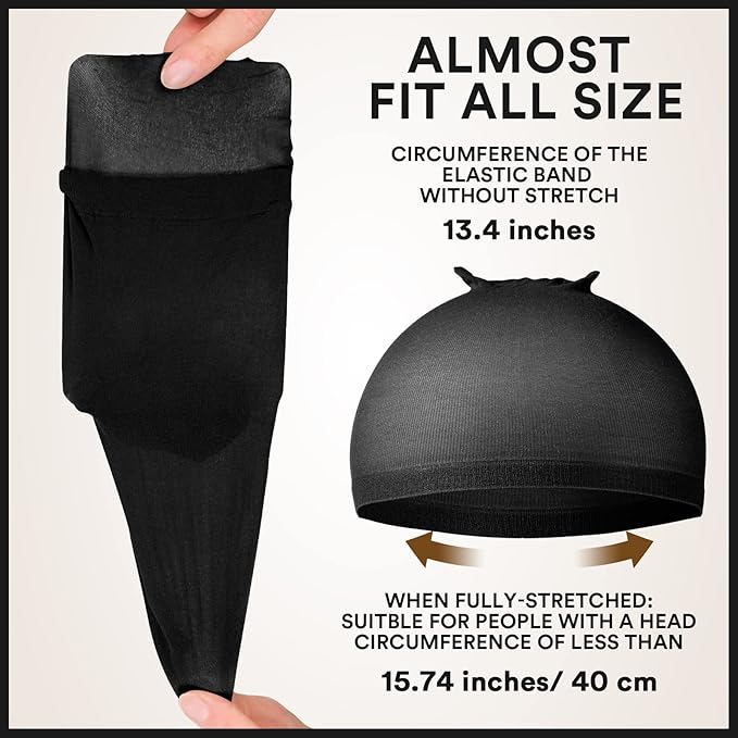 Teenitor Wig Cap,Black Wig Cap 20 Pieces Wig Caps, Black Stocking Caps, Stretchy Nylon Wig Stocking Caps for Women