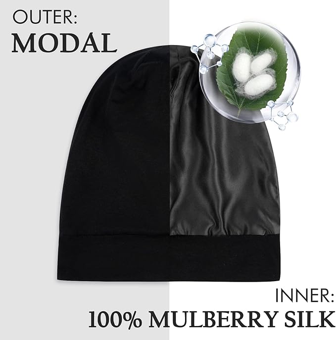 OLESILK Silk Baby Bonnet 6-12 Months: 100% Mulberry Silk & Modal, Anti-Frizz for Curly Hair, Adjustable Fit Growing Toddler