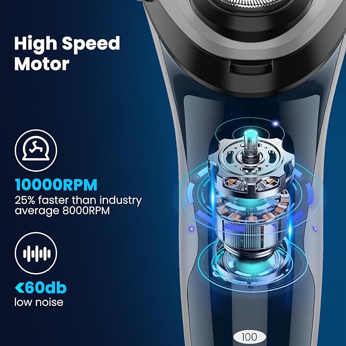 SweetLF Electric Razor for Men with Pop-Up Trimmer, IPX7 Waterproof Electric Shaver, Rechargeable Shavers for Men, Type-C, 120Mins Runtime, Plug & Play