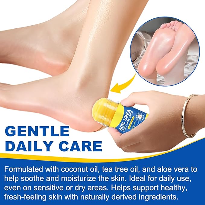 60% Urea Foot Cream Stick with 2% Salicylic Acid,Foot Care Cream Moisturizer for Dry Cracked Feet, Knees, Elbows, Hands,Moisturizes and Hydrates the Dry Skin,Callus Remover&Soften Dead Skin